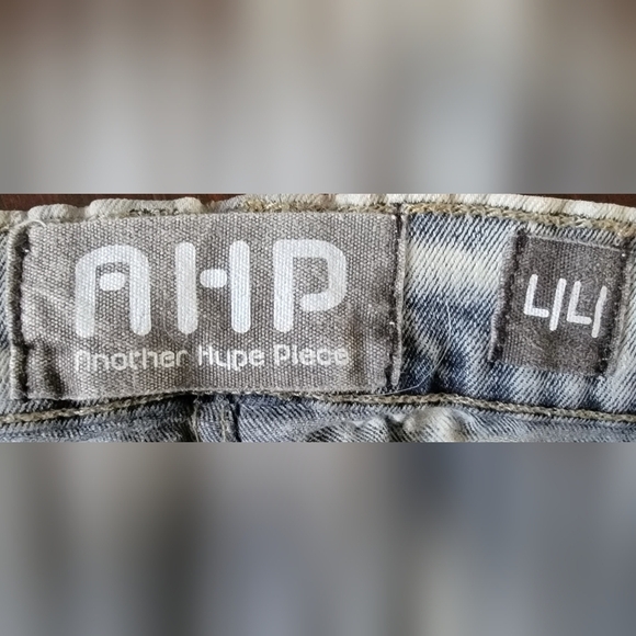 Another Hype Piece AHP Men's Slim Blue Jeans Distressed Paint Splatter 44 x 33 - Picture 5 of 7